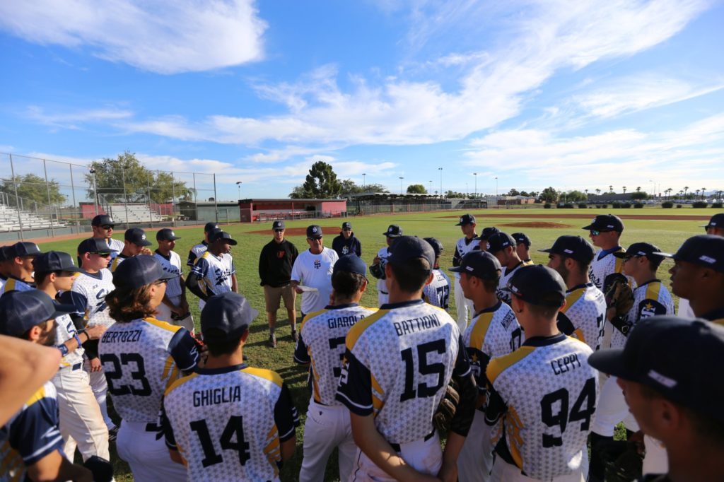 2018 College Showcase team huddle