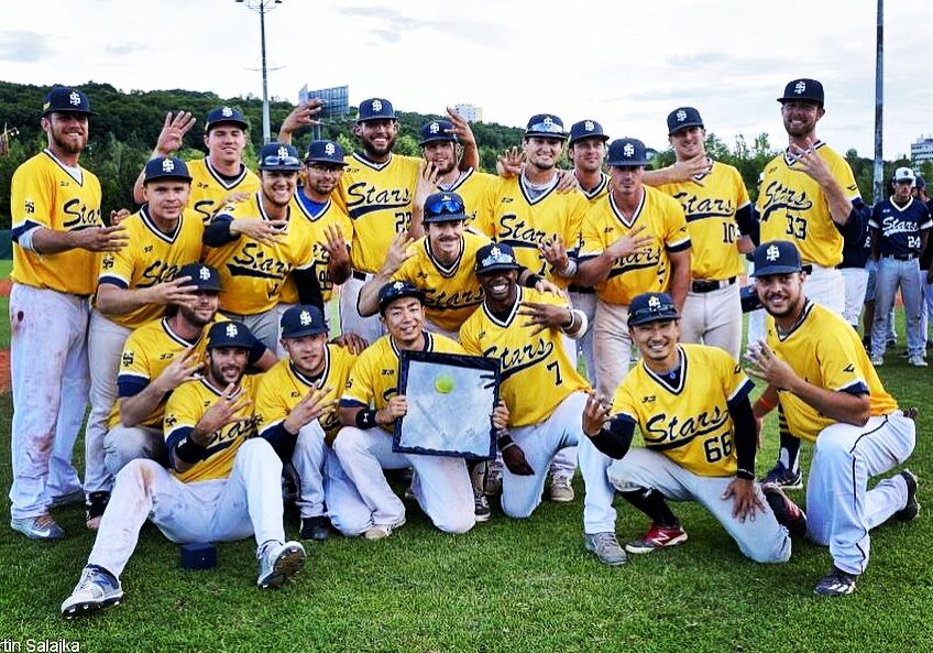 Dylan with the International Stars, 2017 Prague Baseball Week Champions